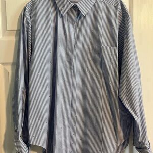 NWOT Good American Blue & White Stripe Sequin Dress Shirt